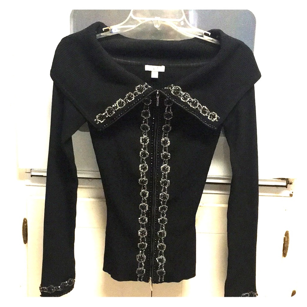Cache embellished sweater - gently worn twice.